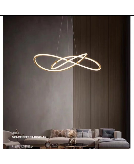 All copper clover modern minimalist dining room, living room, bedroom designer, high-end circular pendant light