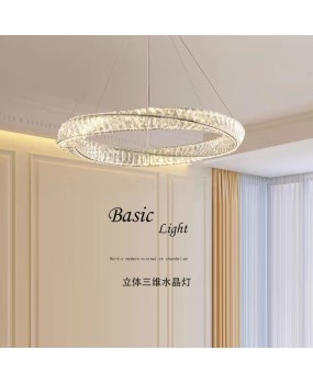 Three dimensional new lighting fixtures, living room crystal chandelier, light luxury main light, modern simple and atmospheric bedroom chandelier