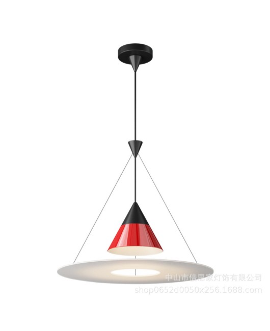 Full spectrum red flying saucer Italian designer minimalist Nordic island counter pendant light bedroom restaurant creative light