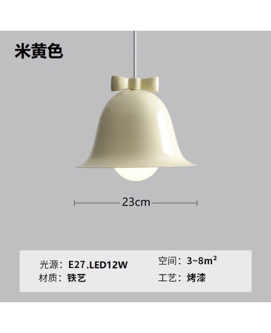 Macaron Bow Nordic Designer Bedroom Bedhead Children's Dining Table Bar Shop Iron Pendant Light