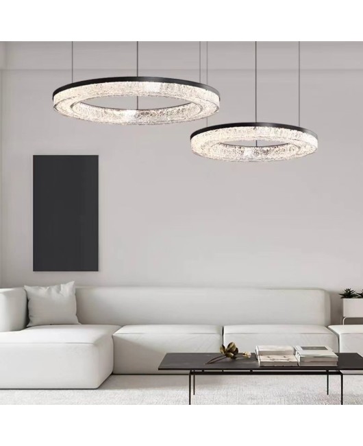 Italian minimalist resin glacier dining room, living room, bedroom, post-modern minimalist LED long office pendant light