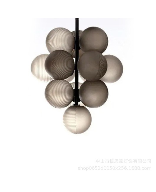 Nordic designer's artistic magic bean pendant lamp, living room dining room staircase lamp, villa modern light luxury grape floor lamp