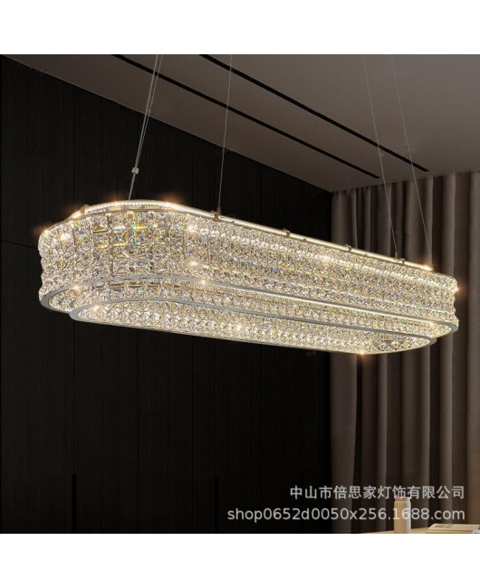 Beisijia high-end modern light luxury crystal living room pendant light, simple 2024 new round light luxury study dining room light