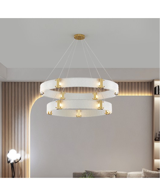 Postmodern light luxury glass chandelier bedroom dining room living room circular model room designer simple and creative chandelier