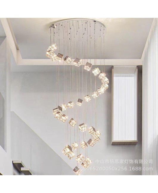 Beisijia Nordic Modern Luxury Stainless Steel Multi head Pendant Lamp Villa Staircase Hotel Duplex High end Pendant Lamp