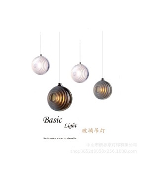 Postmodern villa staircase glass pendant light, simple and creative, restaurant bar counter, individual personality bedroom headboard pendant light