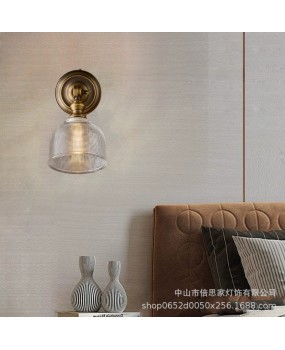 2024 new all copper Nordic light luxury bedroom background wall decoration creative minimalist designer bedside wall lamp