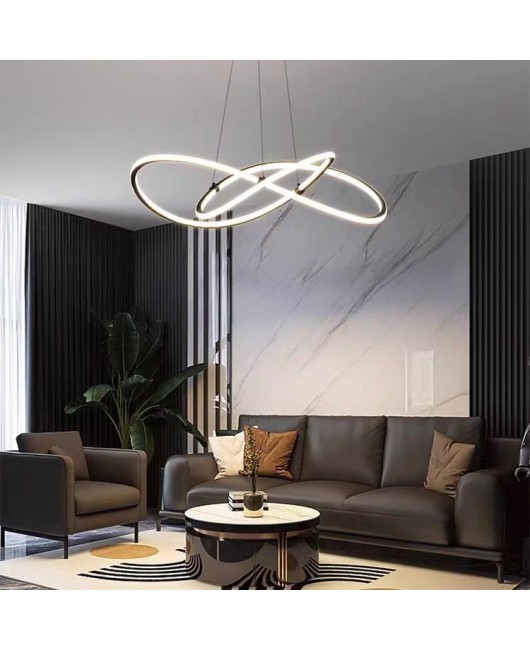 All copper clover modern minimalist dining room, living room, bedroom designer, high-end circular pendant light