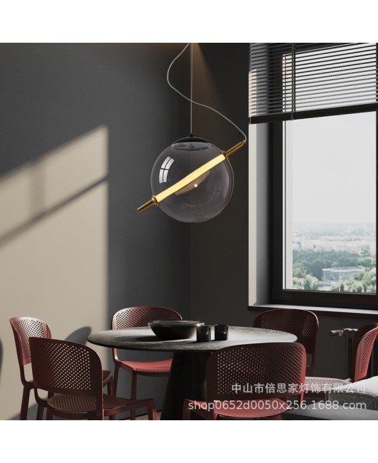 Nordic modern glass sphere designer art restaurant pendant light luxury living room bedroom bar counter coffee shop lighting