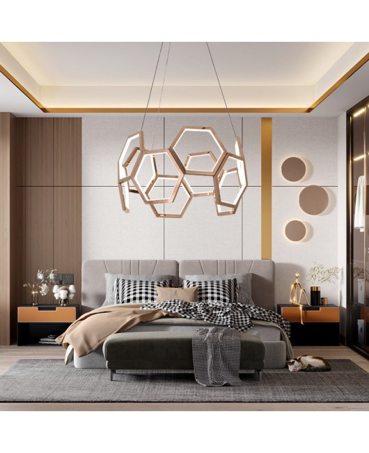 Stainless steel ring shaped pendant light, Nordic football pendant light designer model room, post-modern minimalist light luxury style pendant light