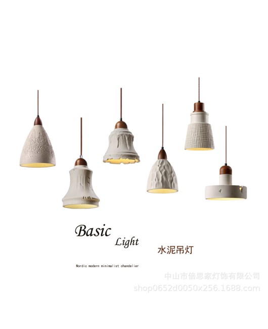 Cross border Wabi Sabi style Japanese style personalized cement bedroom bedside lamp homestay restaurant lamp art bar counter living room lamp pendant light