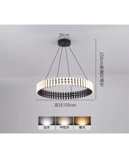 Piano style, German Nordic modern, simple and atmospheric, Pullman light luxury living room, dining room, bedroom designer, circular pendant light