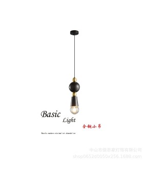 Nordic minimalist modern glass round pendant light, milk tea shop, clean bar restaurant pendant light, designer bedroom bedside pendant light