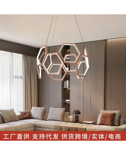 Stainless steel ring shaped pendant light, Nordic football pendant light designer model room, post-modern minimalist light luxury style pendant light