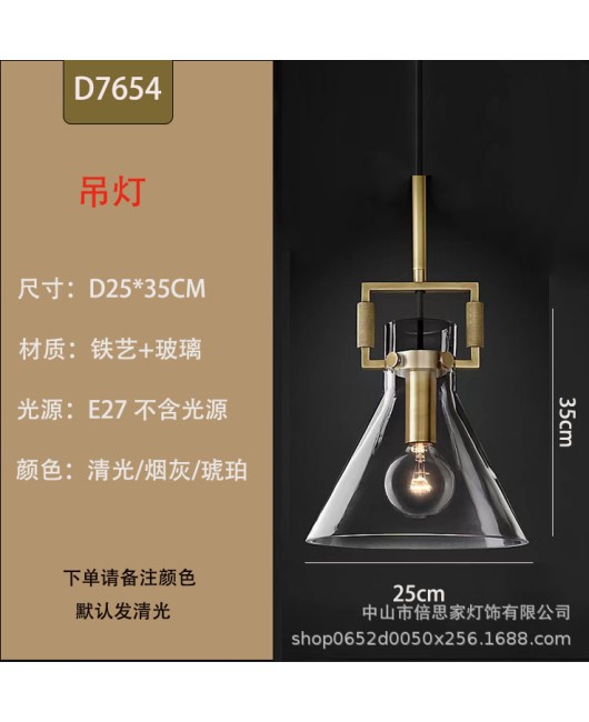 Nordic minimalist modern glass round pendant light, milk tea shop, clean bar restaurant pendant light, designer bedroom bedside pendant light