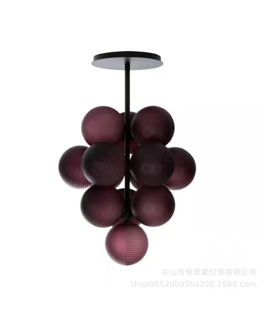 Nordic designer's artistic magic bean pendant lamp, living room dining room staircase lamp, villa modern light luxury grape floor lamp