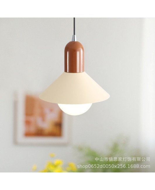 Cream style restaurant LED pendant light French minimalist dining table bar UFO light Wabi Sabi style bedroom bedside room light