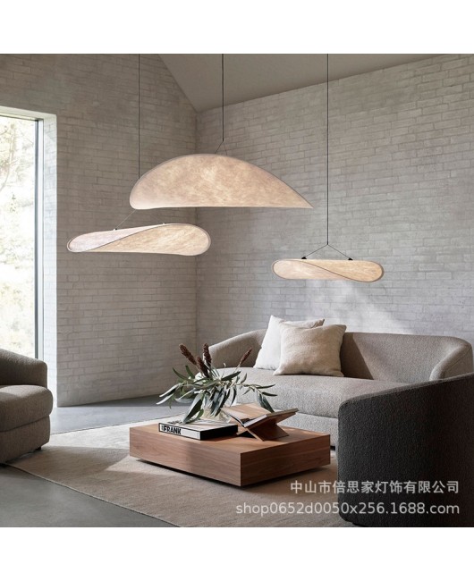 Japanese Wabi Sabi style minimalist silk fabric bedroom light designer homestay restaurant pendant light Nordic art pendant light