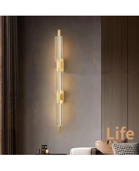 202 New Nordic Modern Simple Light Luxury Full Copper Wall Lamp Living Room Bedroom Bedhead High end Wall Lamp