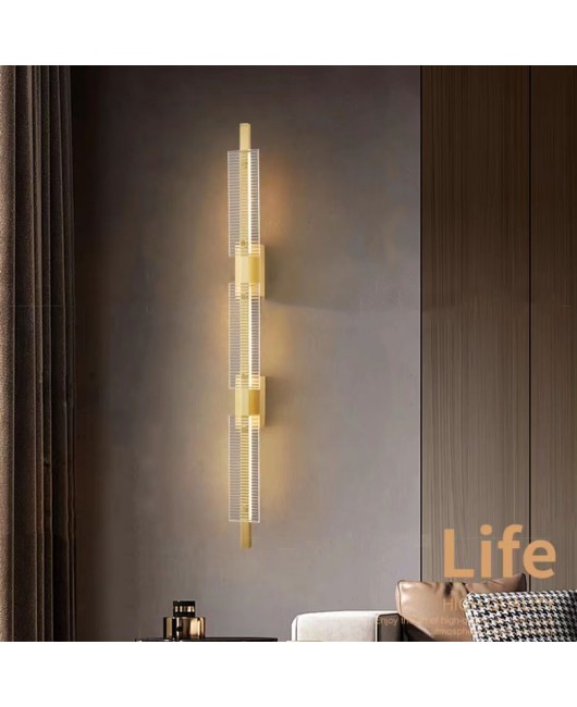 202 New Nordic Modern Simple Light Luxury Full Copper Wall Lamp Living Room Bedroom Bedhead High end Wall Lamp