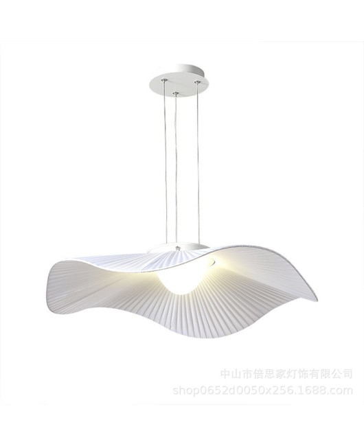 Modern and minimalist Nordic LED lotus leaf lamp for girls with Instagram style creative and personalized lighting for restaurants. Internet famous fabric pendant light