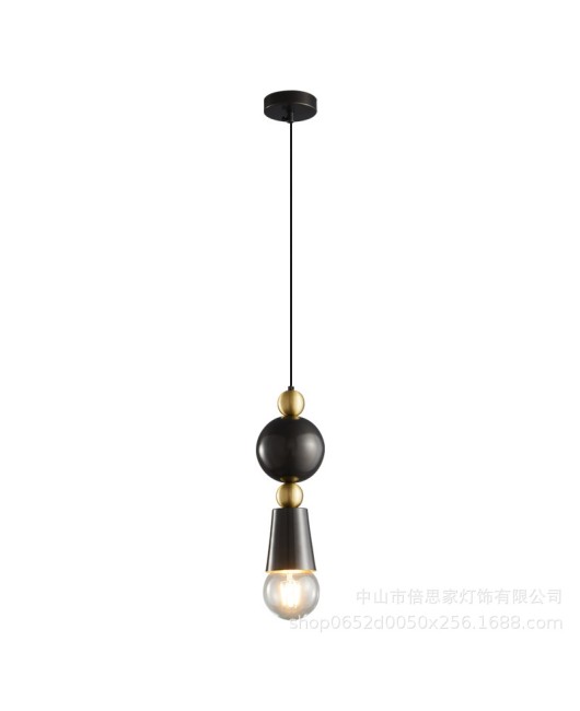 Nordic minimalist modern glass round pendant light, milk tea shop, clean bar restaurant pendant light, designer bedroom bedside pendant light