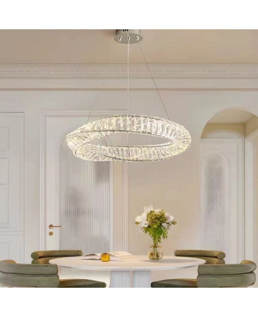 Three dimensional new lighting fixtures, living room crystal chandelier, light luxury main light, modern simple and atmospheric bedroom chandelier