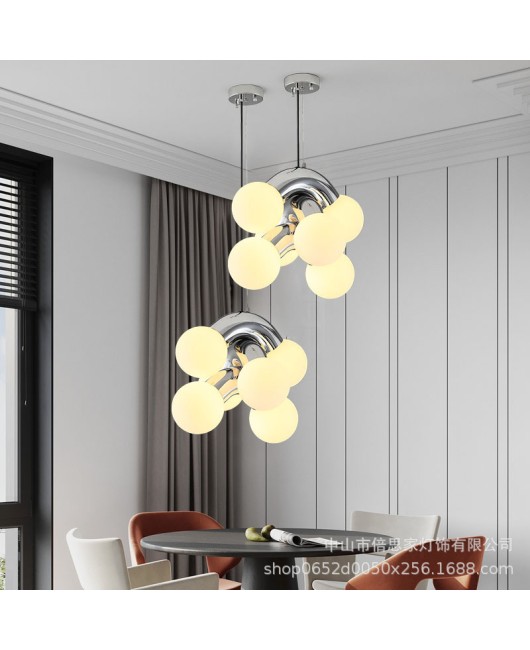 Nordic minimalist creative stainless steel grape retro homestay ins style bedroom dining room living room small pendant light wall lamp