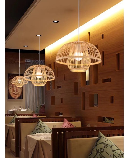 Chinese bamboo weaving, bamboo art, chandelier, Zen tea room restaurant, lantern hotpot restaurant, homestay, Southeast Asian creative Japanese lighting fixtures