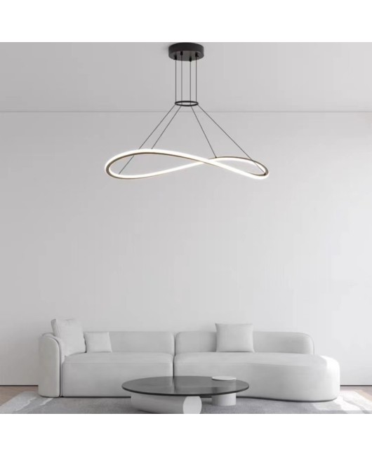 Modern minimalist all copper Italian minimalist living room pendant light, new designer circular full spectrum master bedroom pendant light