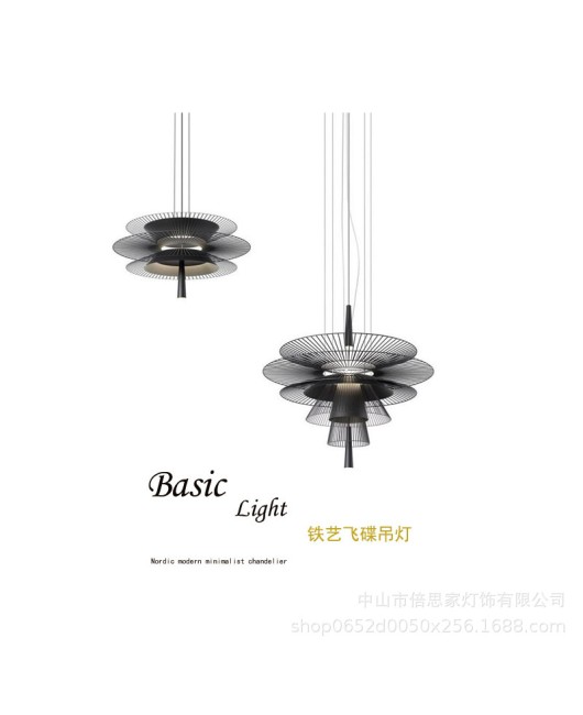 Nordic creative personality retro industrial style hollow living room study pendant lamp hotel club designer iron pendant lamp