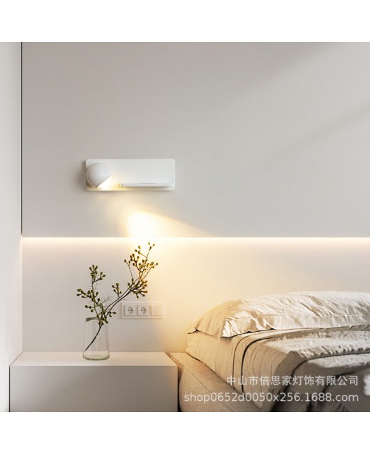 2024 New Modern Simple Minimalist Study Room Bedhead Wireless Charging Multi functional Reading Wall Light