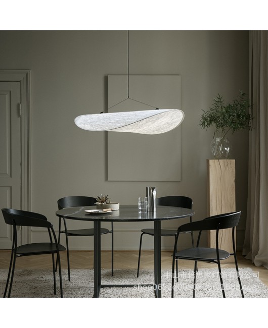 Japanese Wabi Sabi style minimalist silk fabric bedroom light designer homestay restaurant pendant light Nordic art pendant light