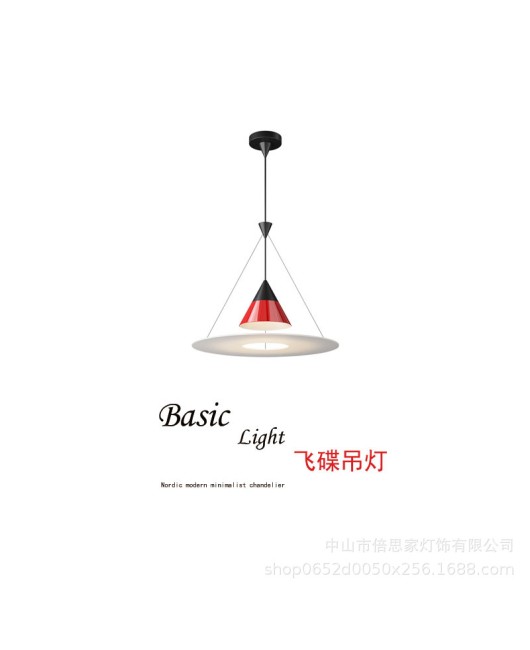 Full spectrum red flying saucer Italian designer minimalist Nordic island counter pendant light bedroom restaurant creative light