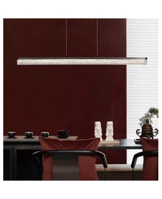 Italian minimalist resin glacier dining room, living room, bedroom, post-modern minimalist LED long office pendant light