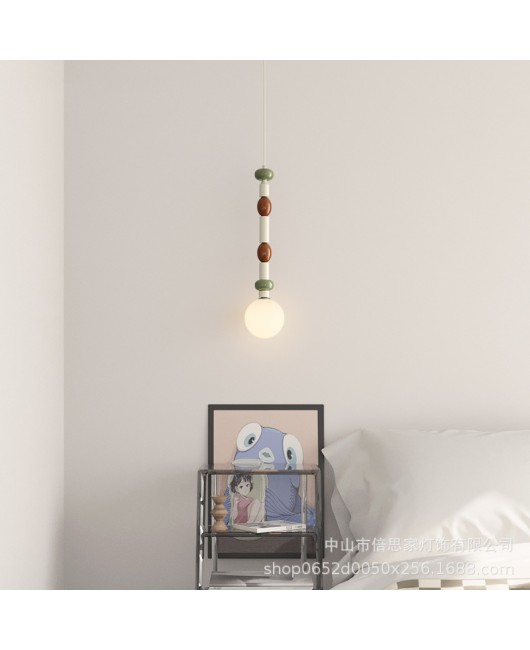 Beisijia Feisi Color Bedroom Medieval Color Macaron Pendant Lamp Bedhead Children's Room Model Room Atmosphere Light