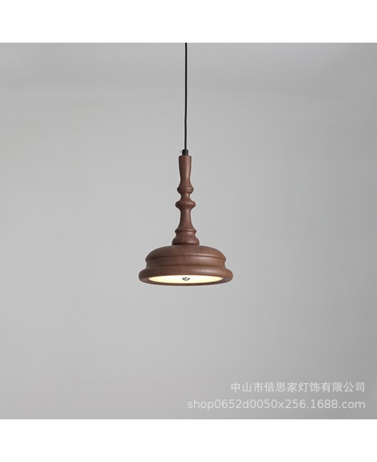 New Japanese style retro homestay walnut colored bedroom bedside pendant light in ancient Shanghai western-style restaurant pendant light