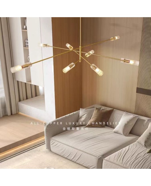 2023 all copper modern minimalist restaurant dining table minimalist dining room designer pendant light ring high-end pendant light fixture