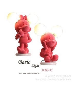 Mickey Mouse Violent Bear Cartoon Cute Children's Bedroom Desk Bedlight Sample Room Desktop Plush Bear Ornament