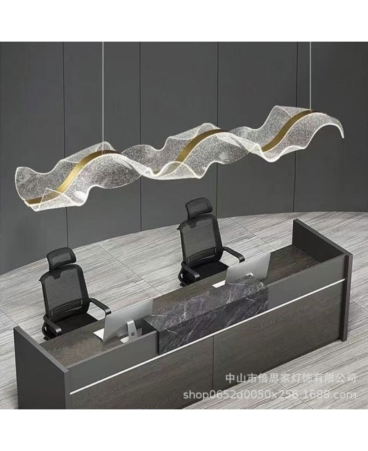 Creative Wave Ribbon Tea Room Pendant Front Desk Spiritual Light Zen Feng Shui Decoration Dining Room Acrylic Pendant