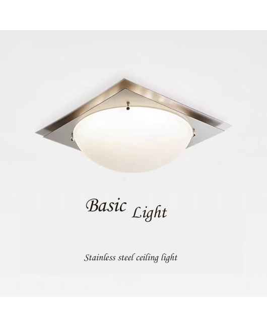 Modern minimalist stainless steel French vintage Bauhaus retro glass designer living room bedroom ceiling light