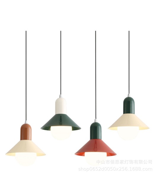 Cream style restaurant LED pendant light French minimalist dining table bar UFO light Wabi Sabi style bedroom bedside room light