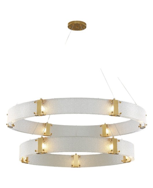 Postmodern light luxury glass chandelier bedroom dining room living room circular model room designer simple and creative chandelier