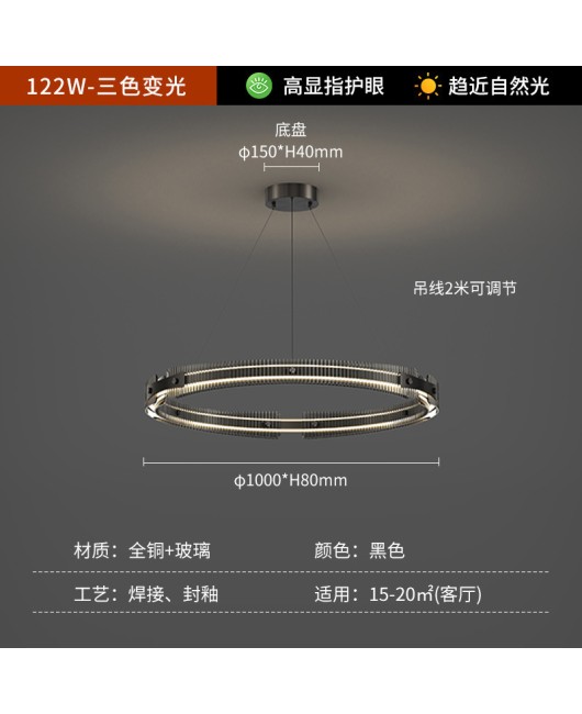 2023 Italian style all copper modern minimalist eye protection living room bedroom lamp full spectrum minimalist light luxury atmospheric high-end lighting fixture