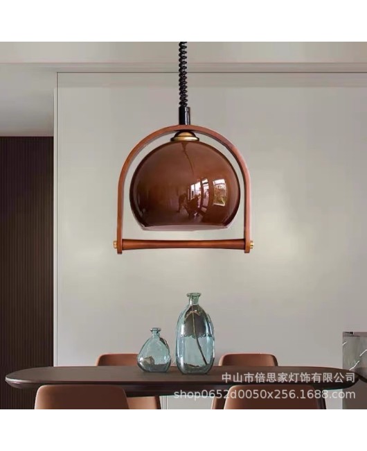 Beisijia Japanese style solid wood with a quiet and retro style, retractable island table, dining room, bar counter, bedside, antique restaurant pendant light