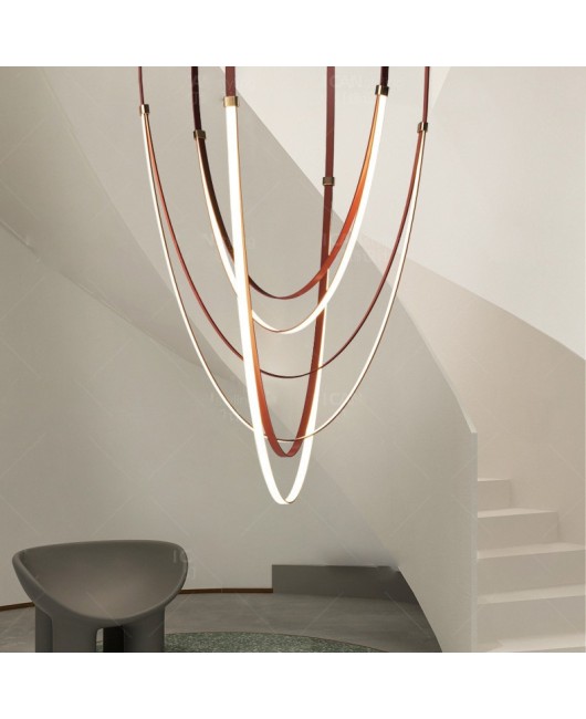 Italian minimalist modern designer restaurant, villa, living room, model room, high rise duplex, LOFT staircase, belt hoist