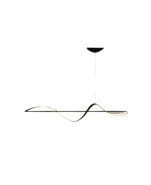 2023 all copper modern minimalist dining table, minimalist dining room pendant light, long strip high-end pendant light fixture