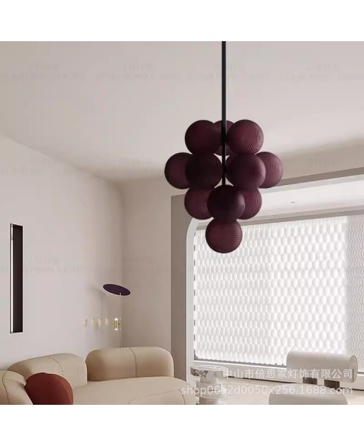 Nordic designer's artistic magic bean pendant lamp, living room dining room staircase lamp, villa modern light luxury grape floor lamp