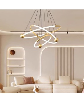 2023 all copper modern minimalist light luxury restaurant dining table minimalist dining room pendant light high-end designer circular pendant light