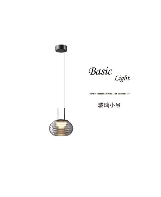 Nordic modern minimalist Italian minimalist small pendant light, living room, dining room, bar design, high-end bedside glass pendant light